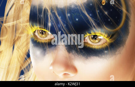 Digital 3D Illustration of Fairy Eyes Stock Photo