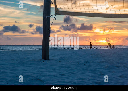 Sunset from Fort Myers Beach, FL Stock Photo