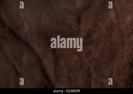 Natural Italian brown chamois leather texture background Stock Photo
