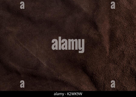 Grained Italian brown chamois leather texture background Stock Photo