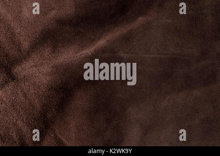 Leathery Italian brown chamois leather texture background Stock Photo