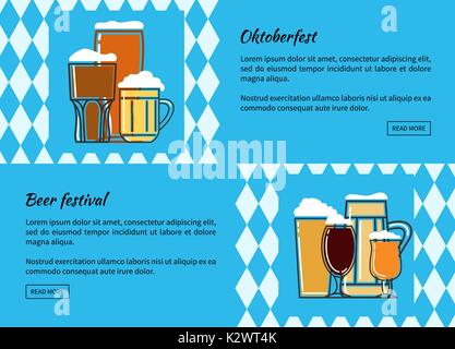Oktoberfest beer festival. Web banner design. Vector illustration Stock Vector
