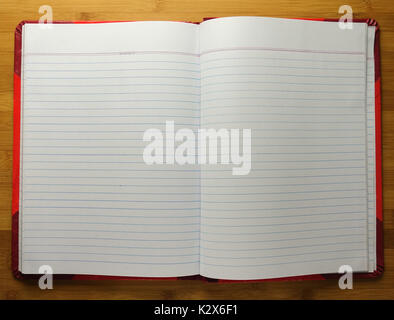 Open book with blank pages on wooden background Stock Photo