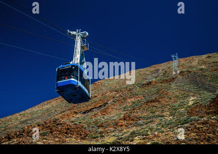 Cable car to the peak of volcano Teide in Tenerife, Canary Islands, Spain Stock Photo