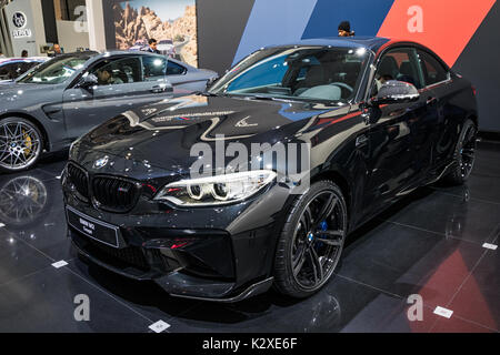 BRUSSELS - JAN 19, 2017: BMW M2 Coupe car at the Motor Show Brussels. Stock Photo