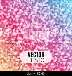 Rainbow geometric gradient triangle mosaic background. Template for cover, brochure, flyer, banner, poster. Abstract colorful vector backdrop. Stock Vector