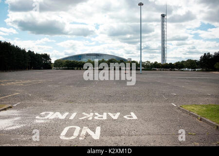 Empty SEC Centre car park, Glasgow Stock Photo