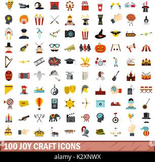 100 joy craft icons set, flat style Stock Vector Image & Art - Alamy