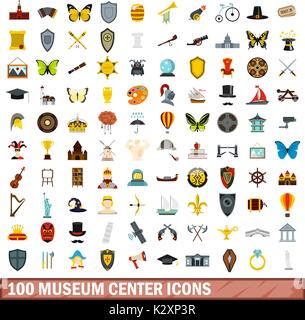 100 history center icons set, flat style Stock Vector Image & Art - Alamy