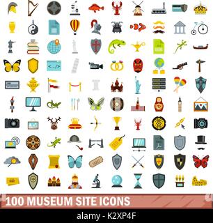 100 history site icons set, flat style Stock Vector Image & Art - Alamy