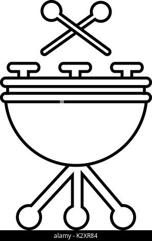 Drums icon , outline style Stock Vector