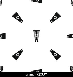 Tube with sunbathing cream pattern seamless black Stock Vector