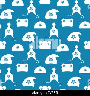 Winter hats seamless pattern Stock Vector