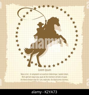 Cowboy rodeo man vintage backdrop Stock Vector