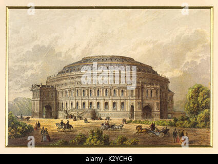 London - Royal Albert Hall, shortly after its completion. Exterior. 19th century. Stock Photo