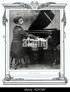 Arthur Rubinstein playing piano. Polish pianist, 1887-1982 Stock Photo