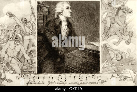 HAYDN, composing national anthem Franz Joseph Haydn 1732-1809. Austrian composer. Stock Photo