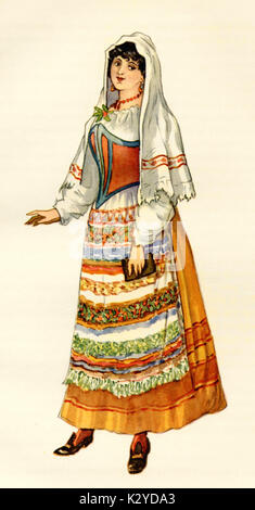 MASCAGNI - CAVALLERIA RUSTICANA Original Costume Design for Santuzza ...