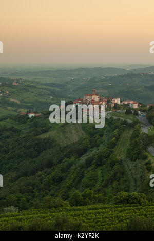 Goriška brda is a big vineyard region in western Slovenia, near the border with Italy. They are known as Slovenian Tuscany and wine called Rebula. Stock Photo