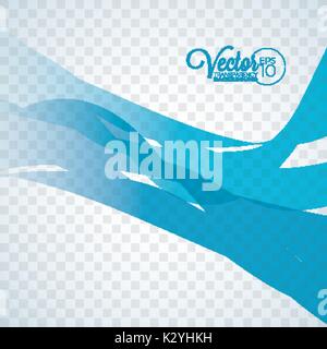 elegant blue wave on transparent background vector illustration Stock ...