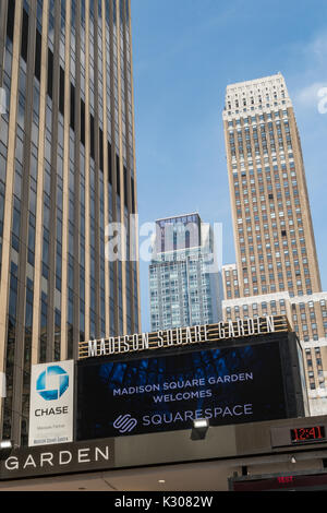 Madison Square Garden Marquee, NYC, USA Stock Photo
