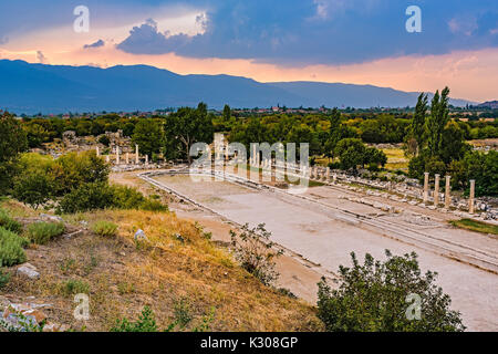 Aphrodisias in the Karacasu district of Aydin is one of the most magnificent antique cities of ancient Greek and Roman periods. Stock Photo