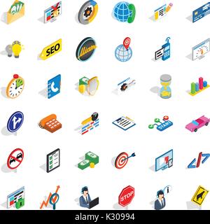 Usable icons set, isometric style Stock Vector