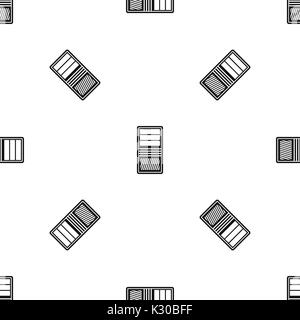 Black computer system unit pattern seamless black Stock Vector