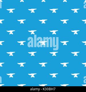 Heavy black metal anvil pattern seamless blue Stock Vector