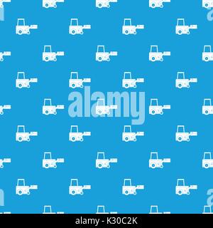 Truck to lift cargo pattern seamless blue Stock Vector