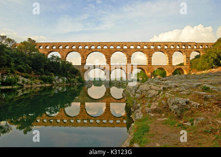 Pont du Gard, Roman Aqueduct, France Stock Photo