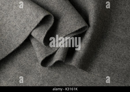 Gray wool fabric, textile with patterns background Stock Photo