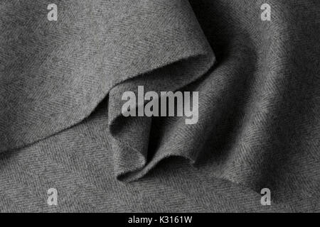 Gray wool fabric, textile with patterns background Stock Photo