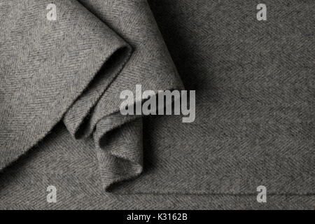 Gray wool fabric, textile with patterns background Stock Photo