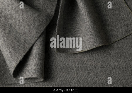 Gray wool fabric, textile with patterns background Stock Photo