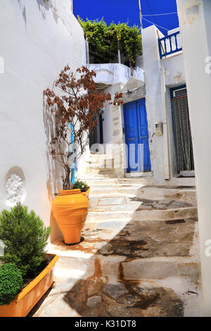 Old streets of Greece,Naxos island. Stock Photo