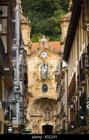 Santa María del Coro Basilica church, Baroque style, Old Town, San Sebastián, Donostia, Guipuzcoa, Basque Country, Spain Europe Stock Photo