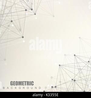 Abstract hexagonal molecule structure of neurons system. Digital ...