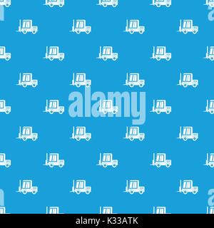 Stacker loader pattern seamless blue Stock Vector