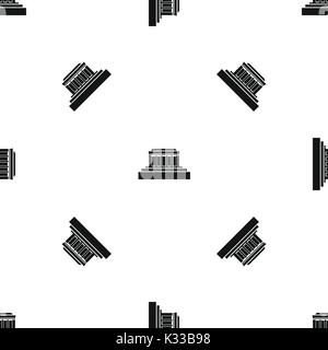 Building pattern seamless black Stock Vector