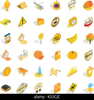 Helicopter icons set, isometric style Stock Vector