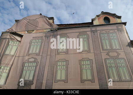 Brasov, administrative center of Brasov country, has lots old Gothic houses, well-kept, popular tourist destination. Stock Photo