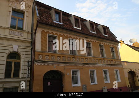 Brasov, administrative center of Brasov country, has lots old Gothic houses, well-kept, popular tourist destination. Stock Photo