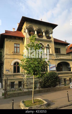 Brasov, administrative center of Brasov country, has lots old Gothic houses, well-kept, popular tourist destination. Stock Photo