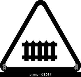 Crossing railroad barrier icon , simple style Stock Vector