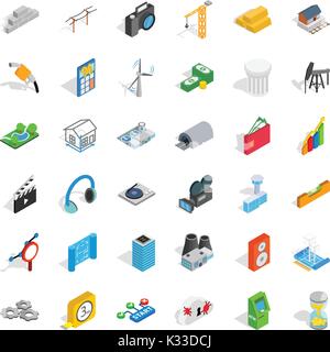 Technical icons set, isometric style Stock Vector