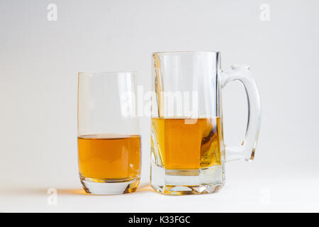 two glasses of beer isolated on white background Stock Photo