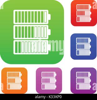 Battery indicators set collection Stock Vector