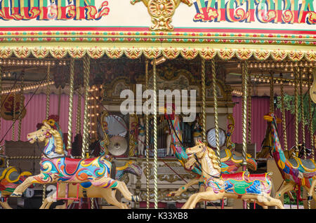 Norfolk  United Kingdom   August  21 2017: Detail of traditional Merry go Round Stock Photo