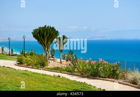 Footpath along the Mediterranean Sea. Gran Alacant, Costa Blanca. Spain Stock Photo